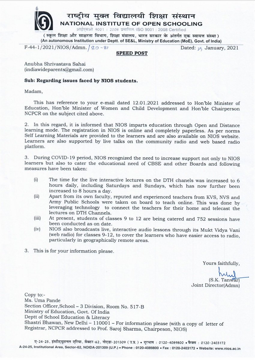 anubha1812's tweet photo. #NIOS

Response from NIOS

They have not addressed the issue of reduction in syllabus

@DrRPNishank @EduMinOfIndia @NCPCR_ @niostwit https://t.co/iKnordzluA
