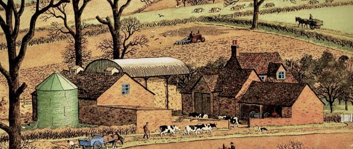 The brick building with the vents on the roof is presumably a - purpose-built - dairy. It's doubtful that any of these structures would have been present before the Second World War. 5/n