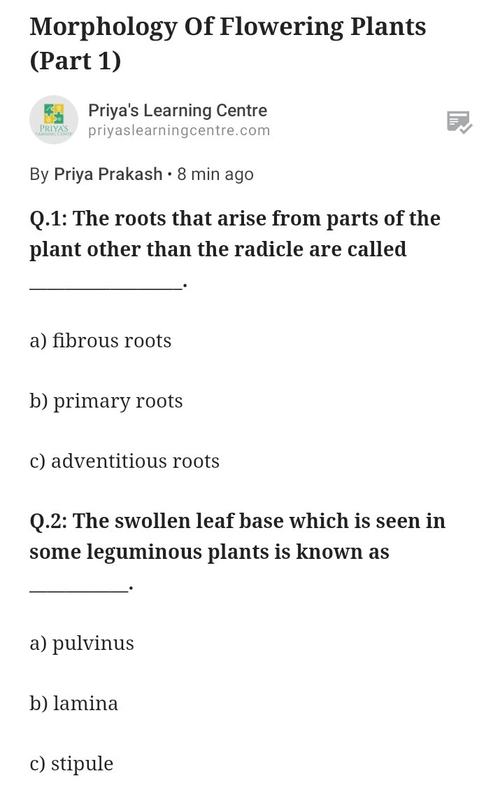 PriyaPrakash11's tweet image. Morphology of Flowering Plants 👉 wp.me/pcy4s9-1fJ

#biologynotes #sciencenotes #neetncert #morphologyoffloweringplants #floweringplants #morphology #biology #plantkingdom #grade11 #ncertnotes #cbseboard #NEET #neet2021 #neetonline #CBSE2021