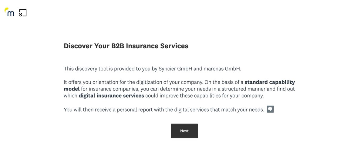 Are you ready to start digitizing your #insurance business BUT you don't know where to start?

Use the #Discovery Tool from <a href="/Syncier/">SyNcIeR</a> GmbH and marenas consulting and put an end to the BUTs! 
lnkd.in/dn2cEFj