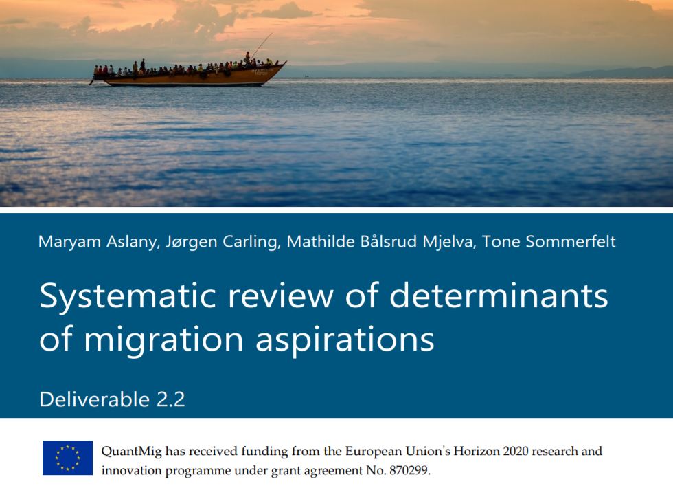 QuantMig's tweet image. 📢 A new @QuantMig Working Paper is now published!

&quot;Systematic review of determinants of migration aspirations&quot;, by our partners at @PRIOUpdates: @m_aslany,  @jorgencarling, Mathilde Bålsrud Mjelva &amp;amp; @ToneSommerfelt  

Check it out: bit.ly/QuantMigWP2_2