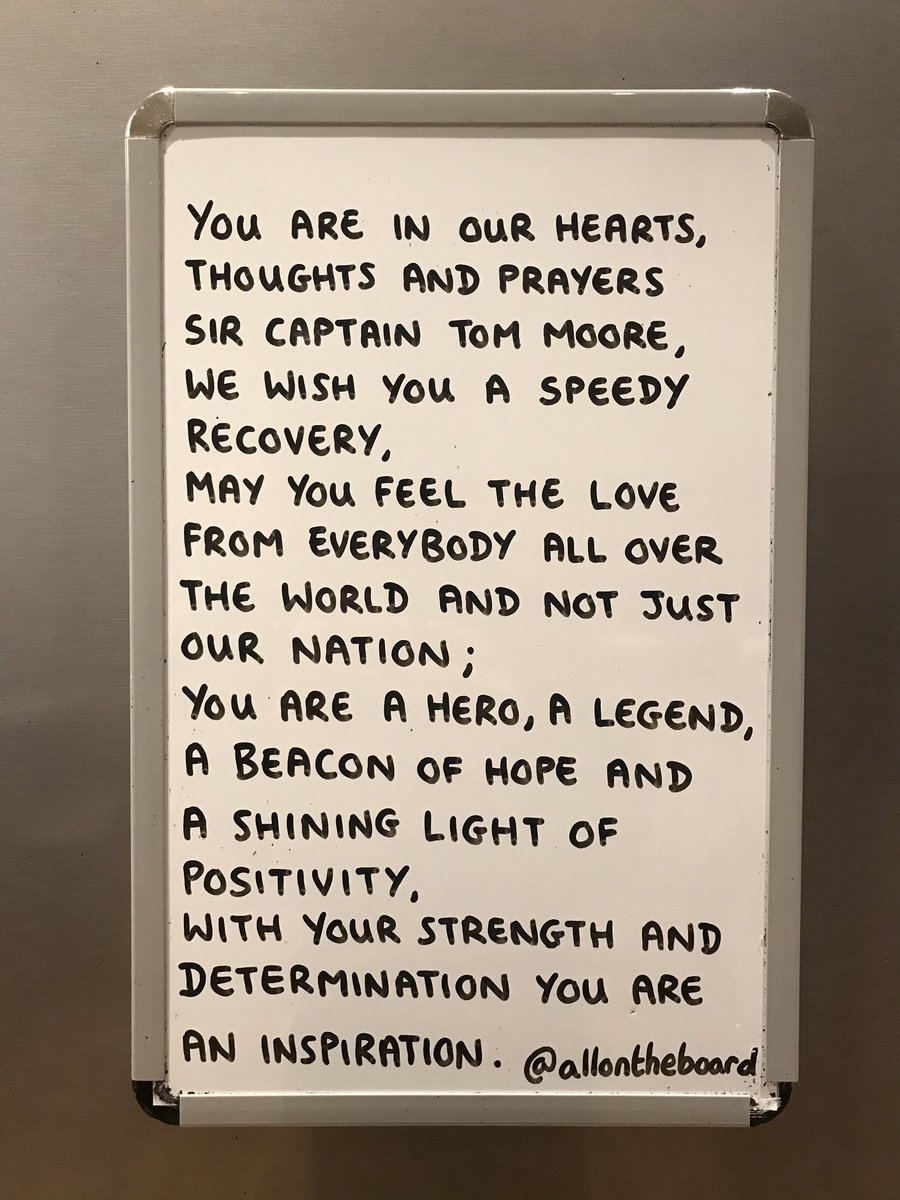 All On The Board You Are In Our Hearts Thoughts And Prayers Captaintommoore And We Wish You A Speedy Recovery Also Sending Love To Everyone In The World Going Through