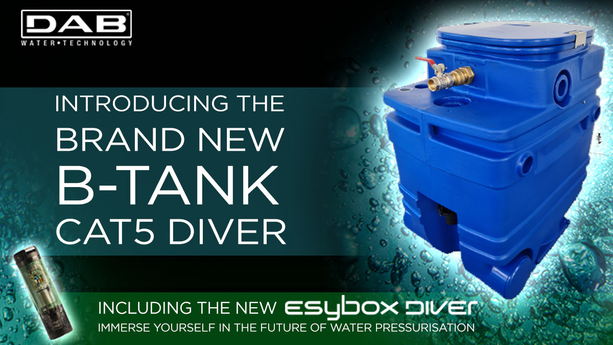 DABPumpsUK's tweet image. Introducing the D-Tank Cat5 Diver with the brand new Esybox Diver. Reduced water pressure in buildings is a growing problem in todays water market. We now supply a full range of break tank and booster pump integrated systems. bit.ly/Btankcat5 #waterpumps #dabpumps #pumps