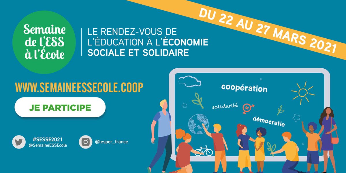 SolidLaique's tweet photo. Acteurs et actrices de l’ESS, participez à la « Semaine de l’ESS à l’Ecole » du 22 au 27 mars 2020 en inscrivant vos actions !
#SESSE202 @SemaineESSEcole
▶️https://t.co/BanzKYLbLU https://t.co/FcKpVZAG6c