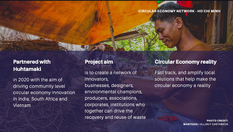 "<a href="/WasteAid/">WasteAid</a>'s partnership with <a href="/HuhtamakiGroup/">Huhtamaki</a> will help drive community-level #circulareconomy #innovation in #India, #SouthAfrica and #Vietnam." <a href="/WasteMiche/">Michelle Wilson</a>