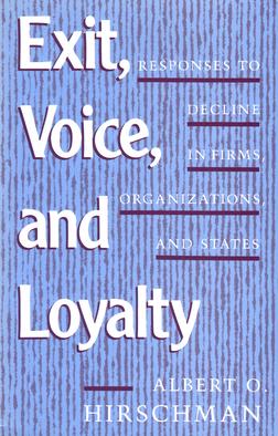 Le problème est que pour beaucoup d’économistes le conflit est une mauvaise chose en soi. Il est alors utile de passer par Albert Hirschman qui a redonné du crédit au conflit dans la théorie économique dans son livre Exit, voice and loyalty.