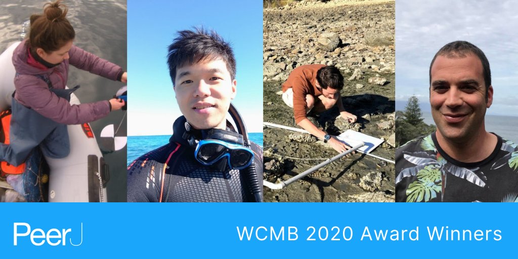 Congratulations to the PeerJ Award Winners at the 5th World Conference on Marine Biodiversity 

Read interviews with the winners on the PeerJ blog bit.ly/3oDOp9g

#WCMB2020 #PeerJAwards #MarineBiodiversity
