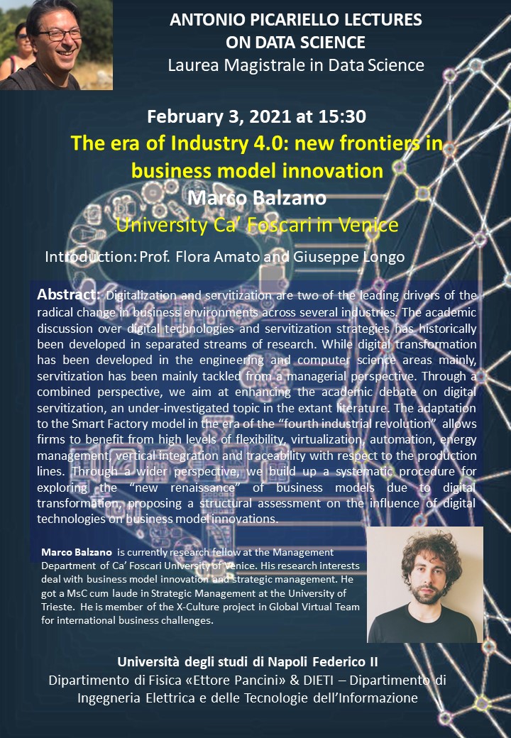 Tomorrow at 15.30 on TEAMS, Picari8ello lecture on Data Science. To attend send a message to me containing your email address.