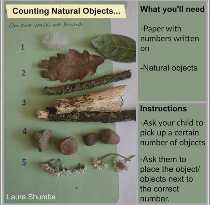 NansenSchool's tweet photo. EYFS - Let’s count natural objects today!! #homeschooling #NaturalObjects #Counting #MathsEveryoneCanAtHome #EYFS https://t.co/VsvCg1W48K
