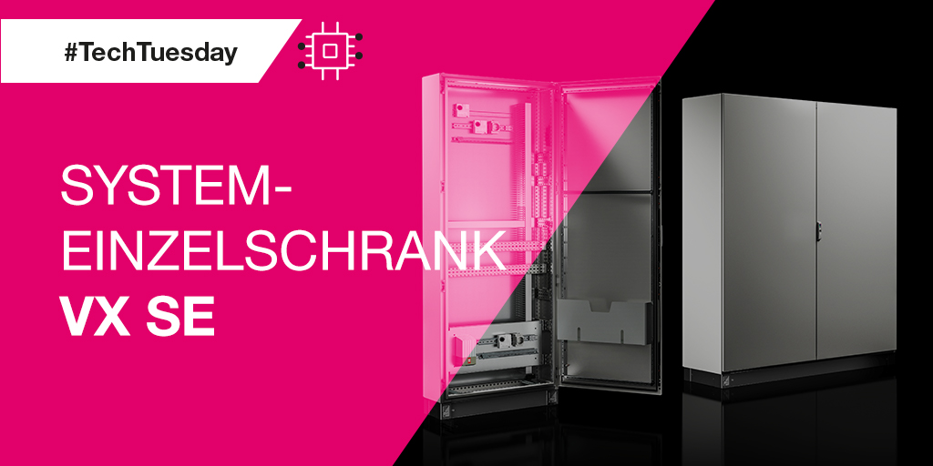 Rittal's tweet photo. Warum nicht einfacher, wenn es einfacher geht? Mit dem neuen #VXSE bietet Rittal eine clevere Kombination aus Systemschrank und Einzelschranktechnik – und damit eine Vielzahl an Vorteilen, mit denen Sie ihre Produktivität steigern können. Hier mehr lesen: https://t.co/VqOmHlkX5f https://t.co/jmGqYd1nrv