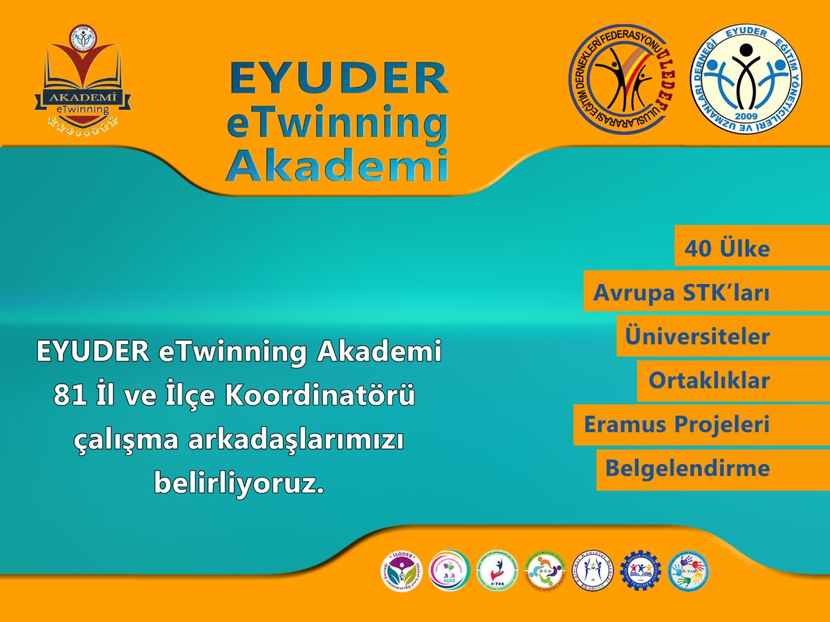 EYUDER ETWINNING AKADEMİ olarak kaliteden ödün vermeyen uluslararası projelerimizde takım arkadaşımız olacak İl ve İlçe koordinatörlerimiz olarak bizimle yol almak isterseniz formumuzu doldurarak aramıza katılabilirsiniz.
form.jotform.com/eyuder/e-twinn…