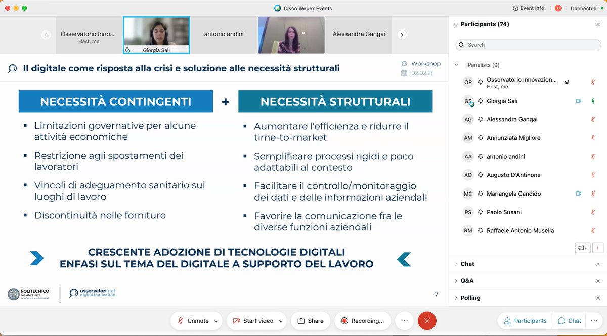 In diretta per il #workshop di oggi dell'Osservatorio #PMI
Oggi si parla di #lavoro!

#2febbraio <a href="/Osserv_Digital/">Osservatori Digital</a> #remoteworking #collaboration