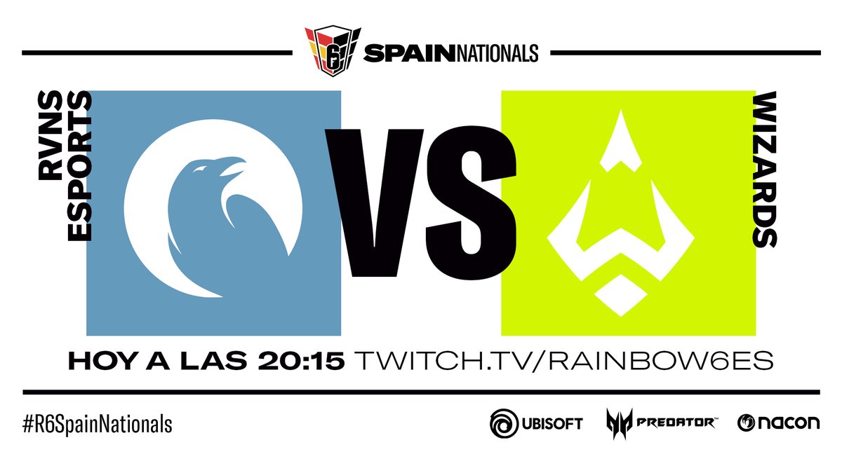Rainbow6ES's tweet image. Los recién llegados @RVNS_ESPORTS se enfrentan a los ya conocidos @WizardsClub en su primer partido en la Liga #R6SpainNationals 

⏰ 20:15
📺 twitch.tv/rainbow6es
📺 youtube.com/rainbow6es
