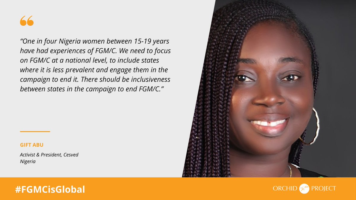 Girls &amp; women are affected by FGC on every continent except Antarctica. Gift Abu from <a href="/cesved1/">cesved</a> is working at the grassroots in #Nigeria to #endFGC #endFGM. 

Join us &amp; activists in our call this #ZTD2021 for recognition that #FGMCisGlobal

bit.ly/FGCisGlobal 

<a href="/amplifyfund/">AmplifyChange</a>