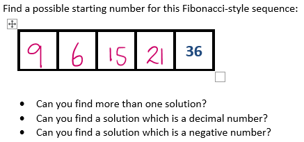 Lovely solution to this problem found by one of our Y9 pupils...a Fibonacci style sequence doesn't have to be strictly increasing #thinkoutsidethebox <a href="/HanleyCastle/">Hanley Castle</a>