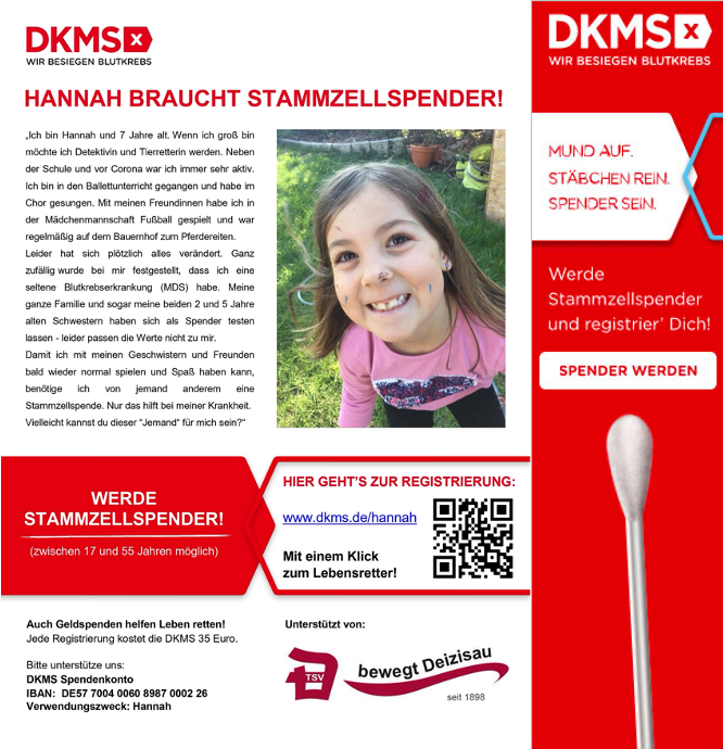 VfB's tweet photo. Helft mit und lasst Euch registrieren für Hannah und alle, die einen Stammzellspender brauchen! #VfB #VfBfairplay #DKMS
----
@DKMS_de ➡️ https://t.co/eKGlKR8gn1 https://t.co/96sVAEojBn