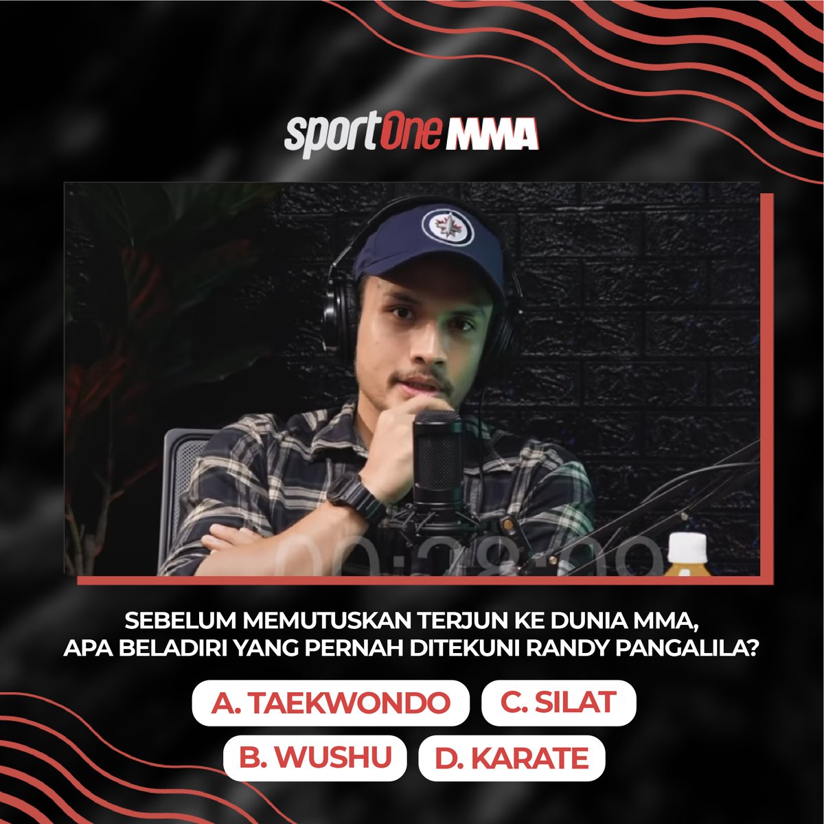 tvOneNews's tweet photo. Sobat sportOne, sebelum terjun ke dunia MMA, Randy Pangalila pernah menekuni salah satu beladiri berikut! Ada yang tau apa jawabannya? Tulis di kolom komentar!
Dengerin cerita perjalanan lengkap Randy di sesi #sportCast dengan klik link berikut https://t.co/J8rQNXIw38
#sportOne https://t.co/slPS68rFDw