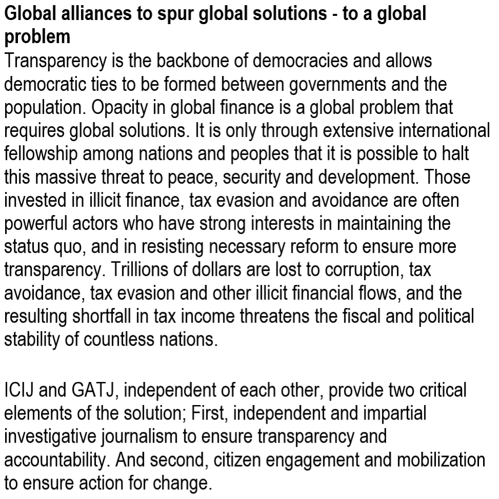 The GATJ/ICIJ nomination goes on to highlight their critical roles in driving *global* responses. 7/n