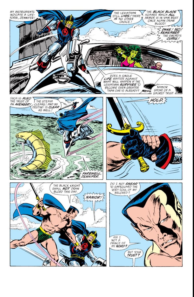 It is notable that the stories of the Ebony Blade and its curse, the most notable feature of the character for so much of his history, often make Dane a passive character. EG When the curse is reactivated by bloodshed, it is not Whitman who wields the blade.