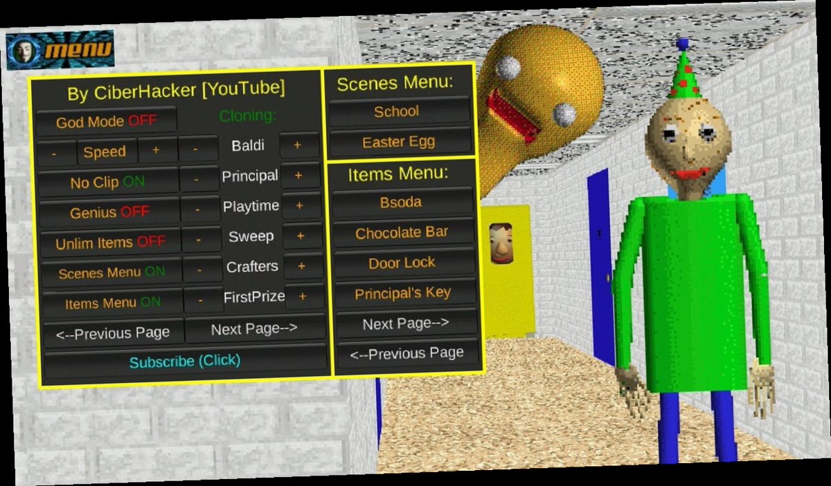 Baldi'S Basics In Education And Learning Mod Menu Download