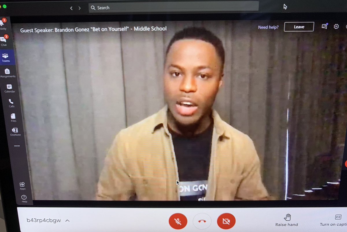 <a href="/brandongonez/">Brandon Gonez</a> <a href="/Cheynecheetahs/">Cheyne Middle School</a> Such a powerful message today. Not just to students but to Educators as well!