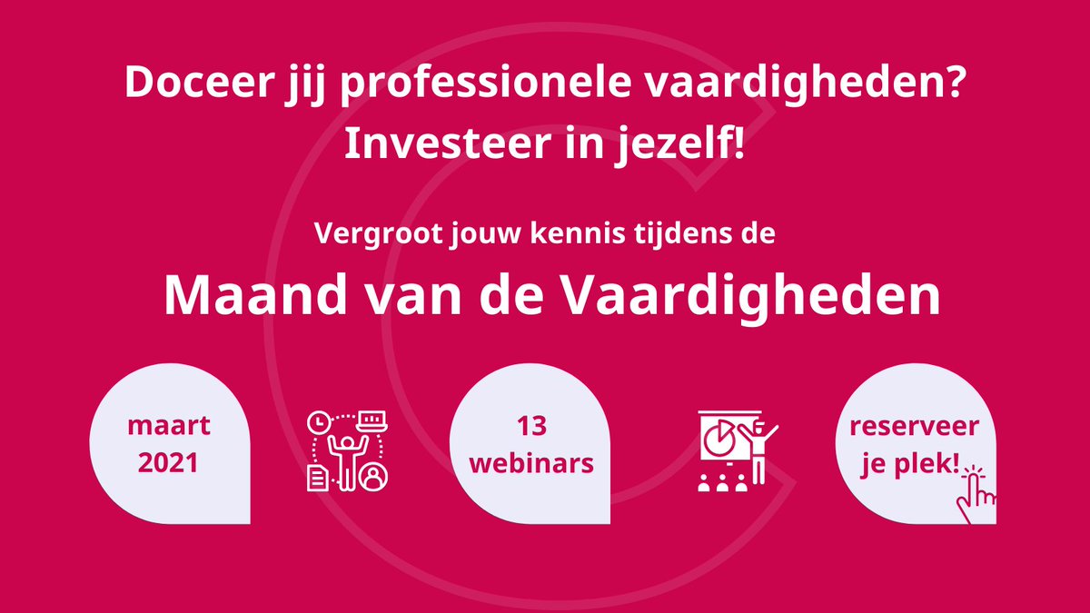 In maart zetten we met het aanbod van dertien webinars 'vaardigheden in het onderwijs' centraal. Deelname aan elk webinar is gratis: reserveer je plek via onze site. We zien je graag online! coutinho.nl/nl/maand-vaard…