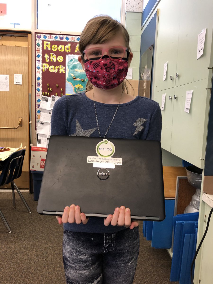 RRSchool's tweet photo. Congratulations to Klara for winning the Electronics Recycling Association Poster Competition! She won a refurbished laptop. Way to go, Klara! https://t.co/mYOZU4QI8H