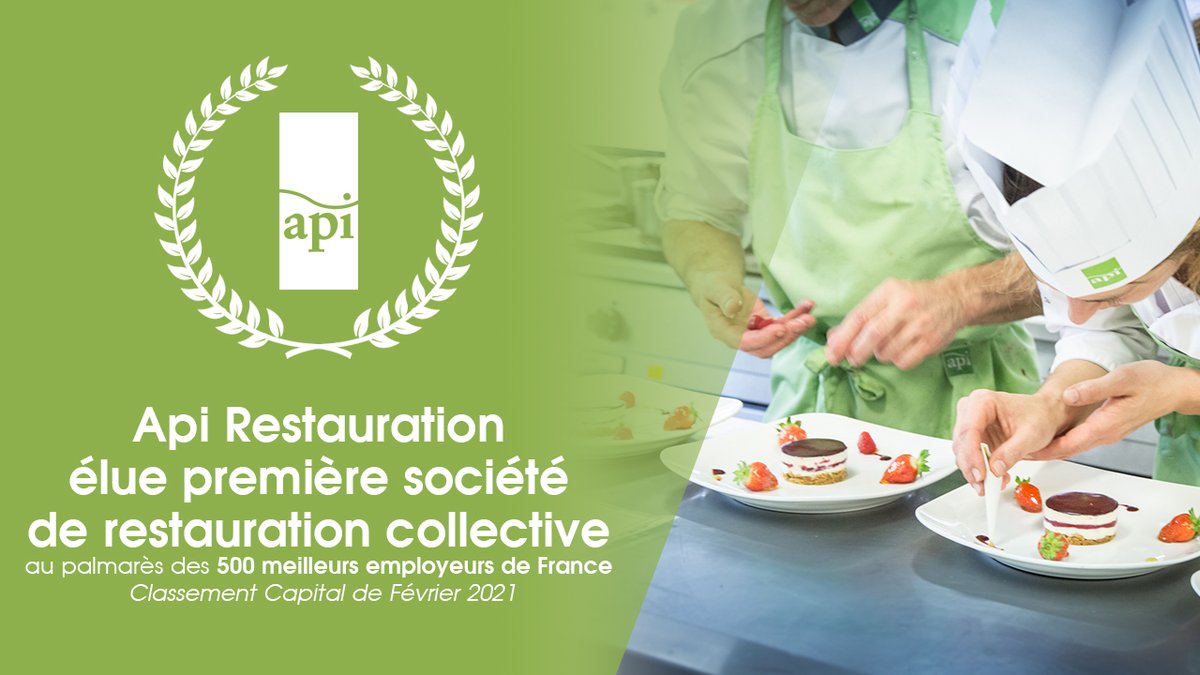 APIRecrute's tweet photo. API Restauration élue première société de restauration collective, parmi les 500 meilleurs employeurs de France du classement Capital. 👏🏆
👉En savoir plus : https://t.co/BUqH8Qy4RQ
.
.
#apirestauration #capital #meilleurs #employeurs #premiere #place #recrutement #emplois https://t.co/LJTe2oGbPG