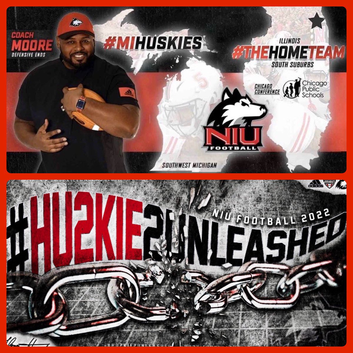 ￼
🚨Calling all 2022 prospects that LOVE football and would LOVE to be a Huskie🐺 We are on the hunt (virtually ), and looking for the next great Huskie‼️Drop your hudl link👇🏽3,2,1....LetGooooooooo

#HU2KIE2UNLEASHED🎯
#HomeTeam #CookCounty 
 #CPS #MI #ChicagolandArea #RETWEET💯