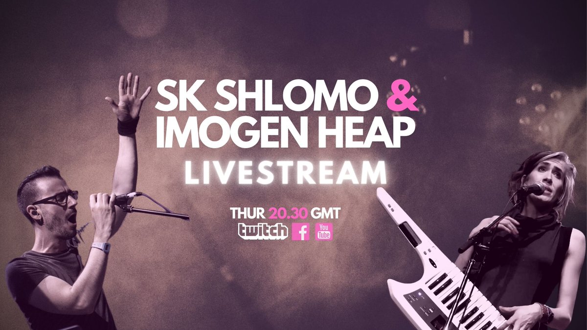 SKShlomo's tweet image. Exciting news: multi-grammy star @imogenheap will be guest starring on my livestream this Thurs 20.30 GMT making songs with me in real time! 

Click 👉 shlo.link/imogenstream to set a reminder to tune in