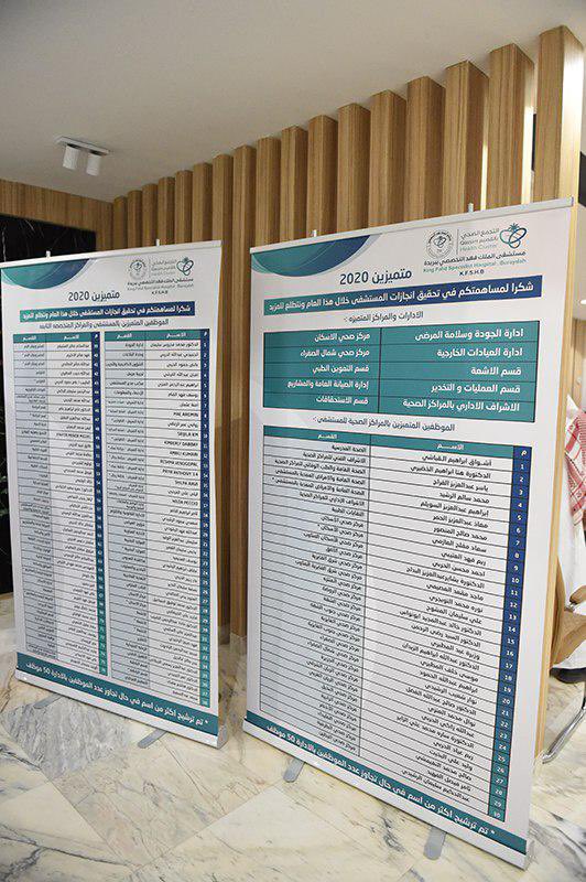 #تخصصي_بريدة يكرم المتميزين خلال العام 2020 م من منسوبي المستشفى والمراكز التخصصية و الصحية
#تكريم 

kfshb.med.sa/arwp/?p=32665