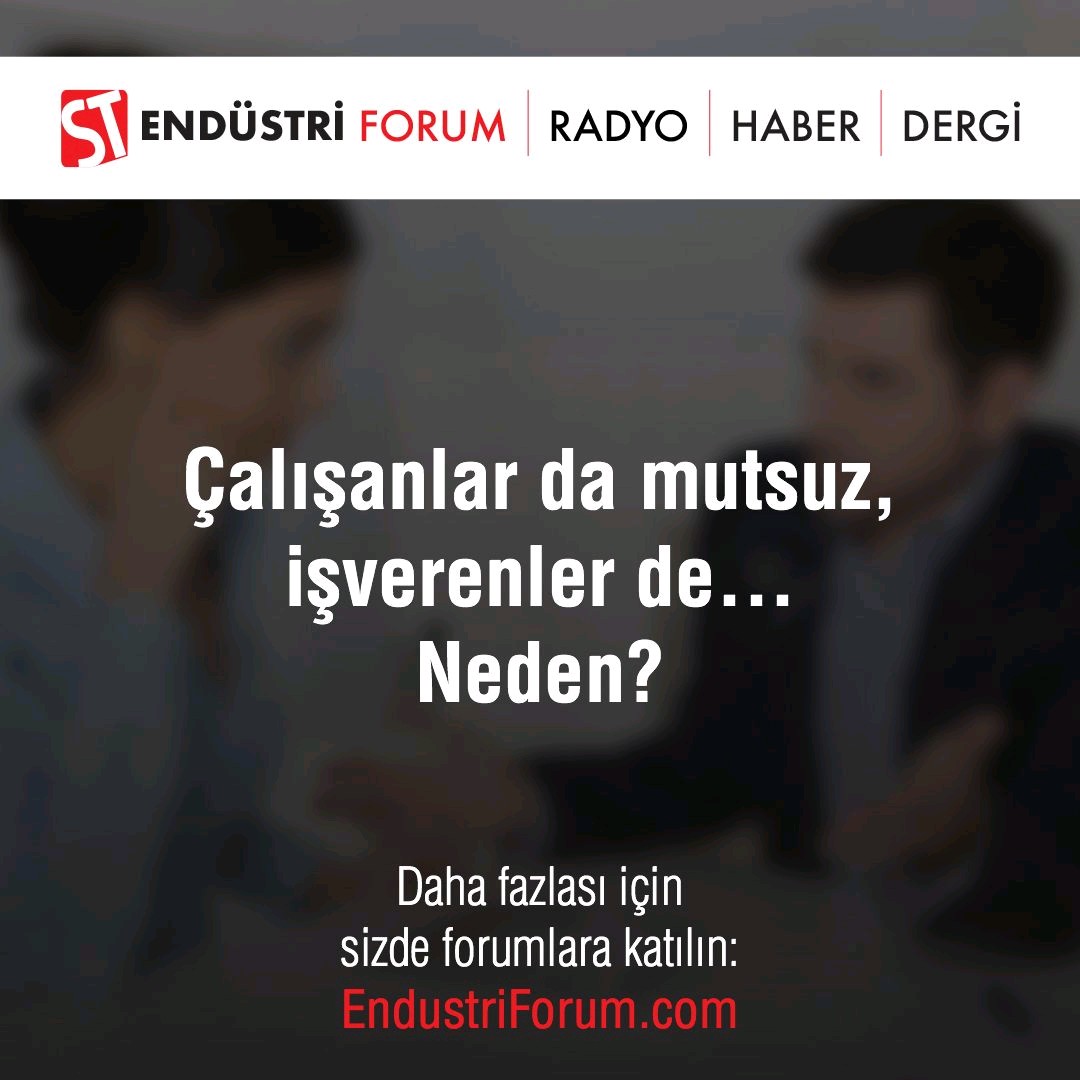 Çalışanlar emeğinin karşılığını alamadığını düşünüyor, şirketler de performans ve sonuçtan şikayet ediyor.
Endüstri Forum’da konuşalım; lnkd.in/dsHa_Kh

#endüstri #sanayi #üretim #fabrika  #makine #otomasyon #enerji #inşaat #kariyer #iş