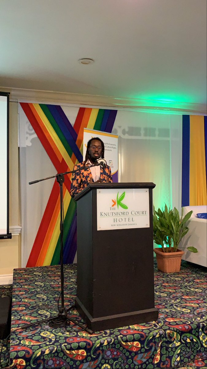 EqualityJa's tweet photo. Our Director of Strategy & Impact, @GlenDivo, in his presentation disclosed the importance of this unique project and partnership with the EU and its benefit to vulnerable LGBT Jamaicans. #EULaunch #JFLAG https://t.co/ke66SoFZcm
