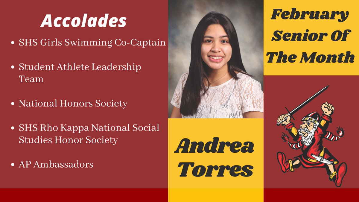 Schaumburg High School is proud to recognize Andrea Torres as February 2021 Senior of the month! 😀
Congratulations Andrea! 🏆⭐️
Visit Andrea's page to read more about her achievements:
adc.d211.org/Page/8120
#GoSaxons #WeAreSHS #SHSsaxonStrong #SaxonActivities #TheBurgSHS