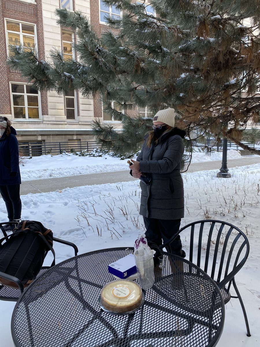 Congrats to our second year PhD students who all passed their oral exams!! Celebrating in true Minnesotan fashion! ❄️🍾 @JoshGavin17 @ErinPlasek @jennahumke @AllenNoogen