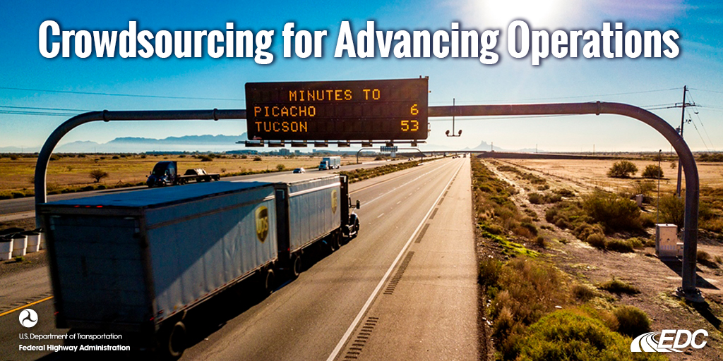 USDOTFHWA's tweet image. Agencies use crowdsourced data to improve real-time traveler information, such as dynamic message signs for motorists. Crowdsourcing for advancing operations returns for another round of Every Day Counts. Learn how the initiative has expanded. bit.ly/2IK6fZa  #FHWA_EDC