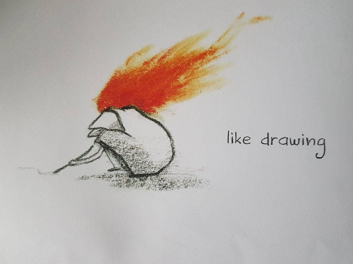 An interview with  @fhordon1 shows how Tan continually paired back the text from the initial drafts. She felt that the images carried so much of the story so why clutter the book with too many of them? (4/6)