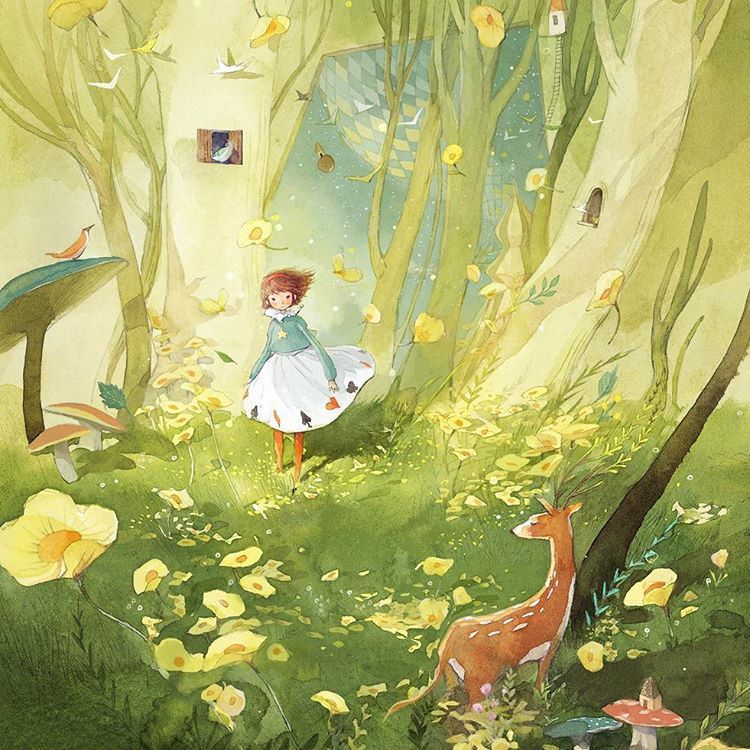 Many illustrators inspire Tan. This is verbatim from  @fhordon1 blog (see below): ‘Lisbeth Zwerger and Miniji Kim for their technical brilliance’, Isabelle Arsenault for her colour palette’ & ‘Chris Riddell for his characterisations and the expressions on his characters’ (5/6)