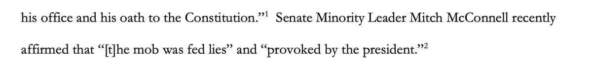 Included (for obvious reasons) in the introduction are quotations by Liz Cheney and Mitch McConnell. Also in the Intro, they deal with the "defense" that Trump can no longer be tried now that he's out of office . . .4/