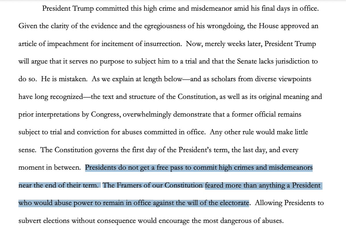 Here they touch on the constitutional scholarship and point out that this view gives a "free pass" to stage a coup toward the end of the presidency to stay in power.Aside: Absurd to think that the Constitution offers a Last-Minute-Coup Exception.5/