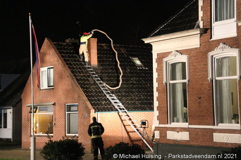 Schoorsteenbrand Raadhuiskade Wildervank..