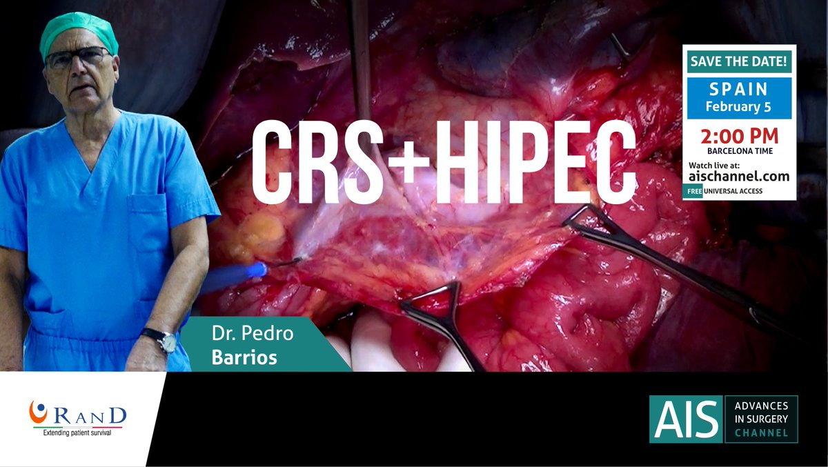 AIS Channel (@aischannel) on Twitter photo 📌 February 5 Live Surgery: CRS+HIPEC performed by Dr. Pedro Barrios Sanchez and his team from Hospital Sant Joan Despí Moisès Broggi. Join us and participate in this live event which will be followed all over the 🌍 at 🌐 aischannel.com #SurgicalEducation <a href="/ConsorciCSI/">Consorci Sanitari Integral</a> 📌 February 5 Live Surgery: CRS+HIPEC performed by Dr. Pedro Barrios Sanchez and his team from Hospital Sant Joan Despí Moisès Broggi. Join us and participate in this live event which will be followed all over the 🌍 at 🌐 aischannel.com #SurgicalEducation <a href="/ConsorciCSI/">Consorci Sanitari Integral</a>