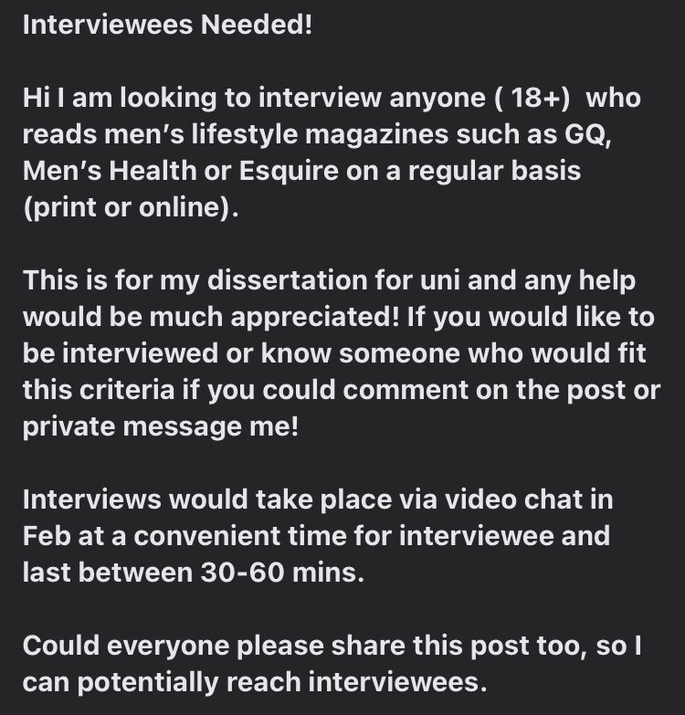 JadeMurphy1's tweet photo. Still need a few interviewees 🙏 https://t.co/UQWMBNYI58