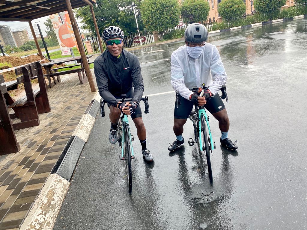 19Cyclists's tweet photo. @19Cyclists : Thanks Mr President @PresidencyZA @CyrilRamaphosa - now that Lockdown regulations have been eased, we can start training for our 200kms ride against #Covid19InSA much more early every morning #SpringsToSunCity #20February #cyclistsagainstcovid19 https://t.co/hPoAC6IU8O