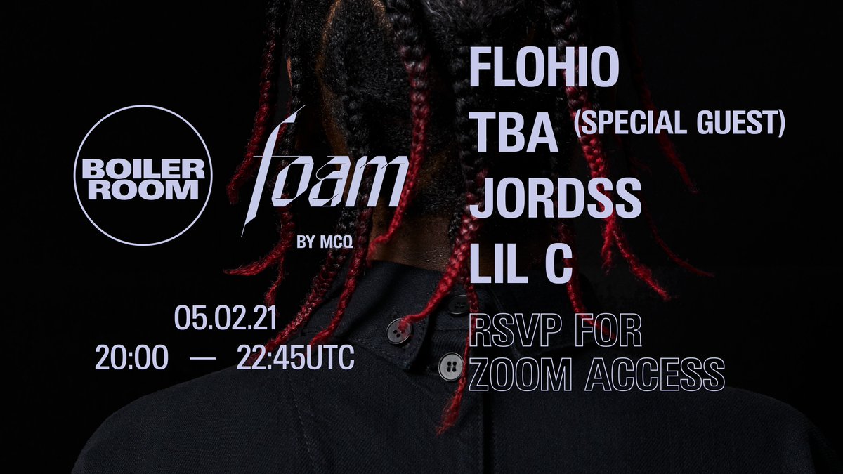 We're launching MCQ's [<a href="/mcq/">MCQ</a>] third collection FOAM with a virtual rave hosted &amp; curated by @FLOHIO with <a href="/DJJordss/">Feeling Jovanni🥂</a>, <a href="/LilC95/">Lil C</a> &amp; a special guest TBA. To gain access, sign up here  — MY.MCQ.COM