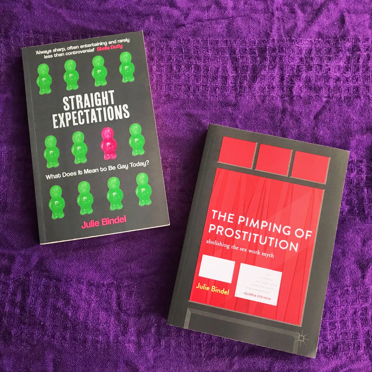  Straight Expectations, by  @bindelj. A fierce challenge to homophobia, compulsory heterosexuality, and depoliticisation of lesbian community. The Pimping of Prostitution. A critique of the sex industry, built in the intersection of capitalism & patriarchy. Powerful research