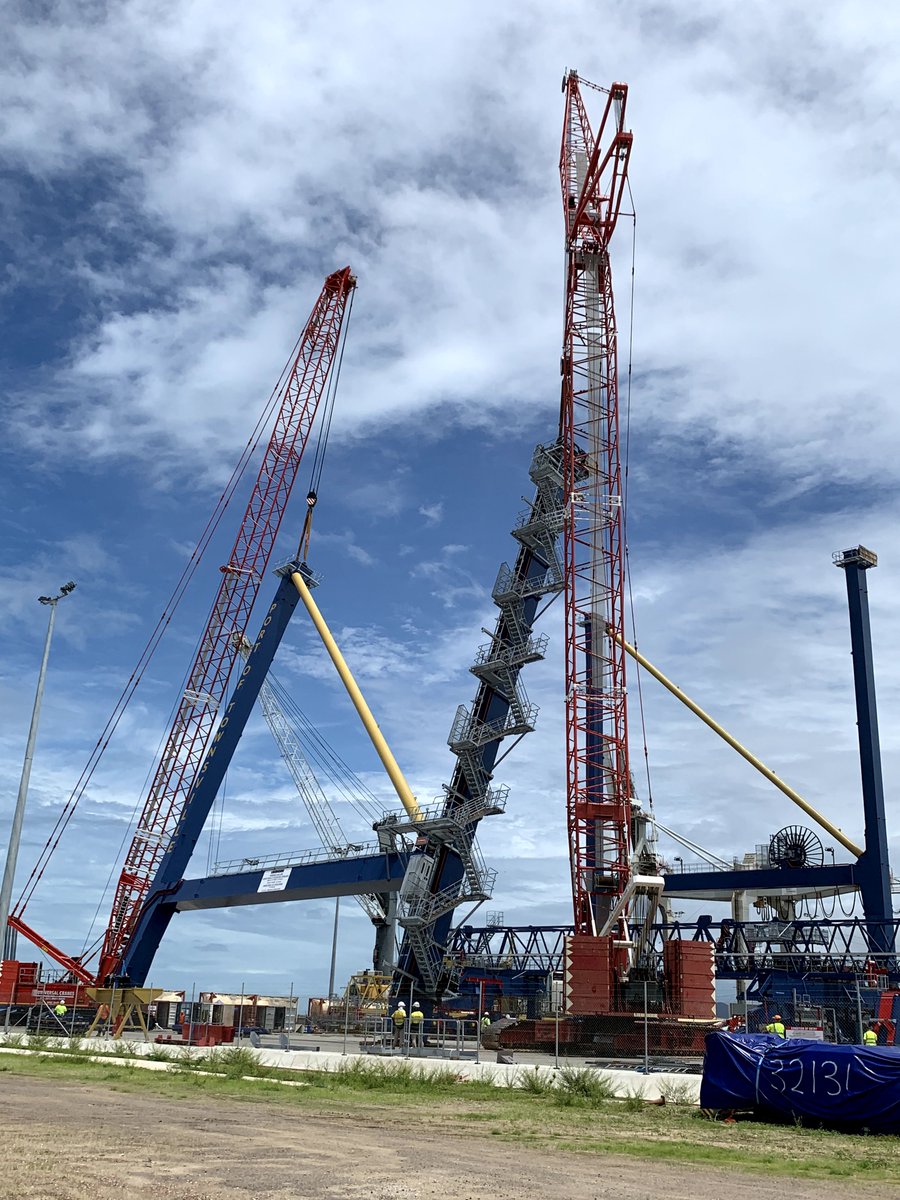 WmOBrienGroup's tweet photo. Everything is moving along nicely at the Port of Townsville in Australia where our team is assisting Liebherr Container Cranes Ltd. with the assembly of a Ship to Shore crane
#stscranes #cranes #heavylifting #safelifting #LR1300 #teamwork #liebherr https://t.co/phBjV07hhB