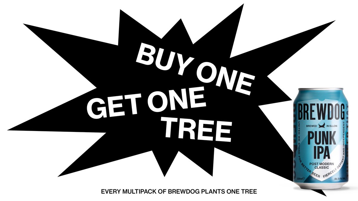 JamesBWatt's tweet image. BrewDog is on a mission to save our planet.

So, today we are introducing:

🌲Buy One Get One Tree!🌲 

For all of 2021, every single multi-pack of BrewDog plants one tree. After buying your beer go to our website &amp;amp; enter the code to plant your own tree.

bit.ly/brewdogtrees