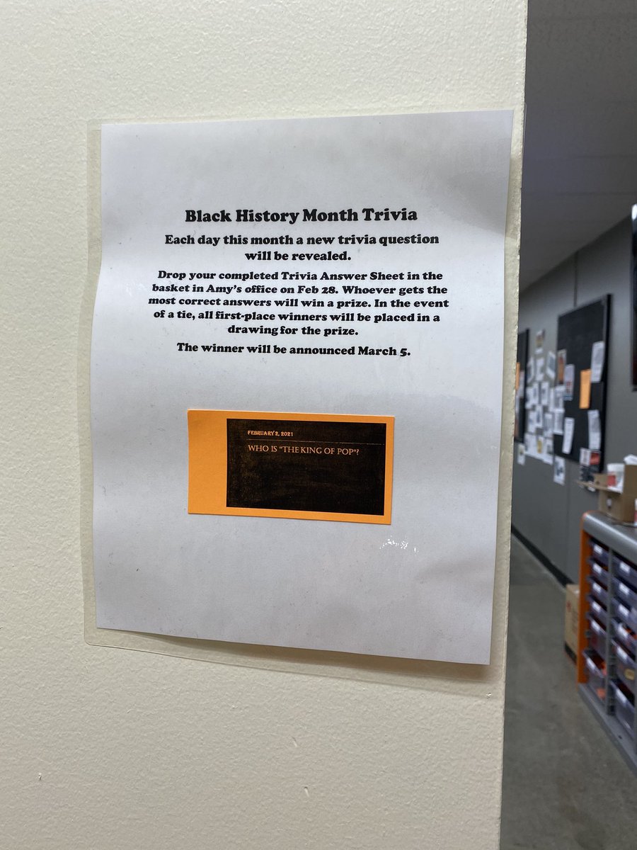 Celebrating Black History Month at #HD2408 with a bit of education... Black History Trivia. <a href="/JasonArigoni/">Jason Arigoni</a> <a href="/JPhillipsD176/">Jason Phillips</a> @Joshua_c_kelsey