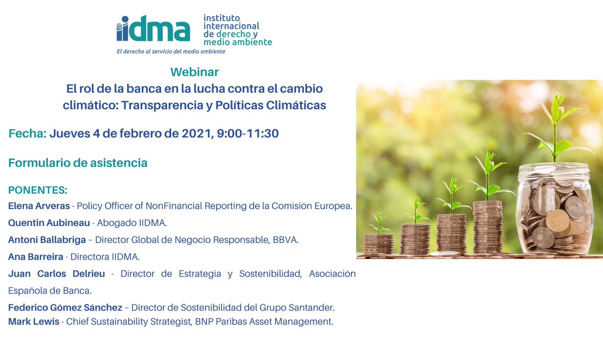 ¿Cómo se determinan las políticas climáticas de la banca? ¿Permitirán cumplir con los objetivos del Acuerdo de París? ¿Cuáles son las políticas sectoriales más ambiciosas dentro de la banca española? Inscríbete a nuestro webinar:
docs.google.com/forms/d/1DkW4V…
#HaciaUnaBancaVerde